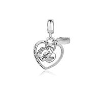FGT Mum Love Heart Charm Compatible with Pandora Charms Bracelets Women Daughter Son Stepmother Family Mothers Day Birthday Anniversary