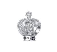 FGT Queen Crown Tiara Cubic Zirconia Bead Charm fits Pandora Charms Moments Bracelets