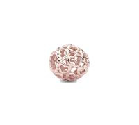 FGT S925 Rose Gold Openwork Hearts All Over Bead Charm fit Pandora Bracelets Birthday Charms Gift for Women