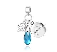 FGT Sagittarius Zodiac Dangle Charm fit Pandora Charm Moments Bracelets Sparkling Blue December Birthstones