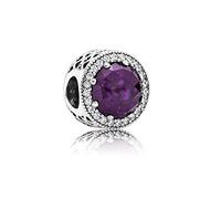 FGT Sparkling February Purple Birthstone Bead Charm fits Pandora Bracelets Birthday Charm Gift for Women Sterling Silver Cubic Zirconia