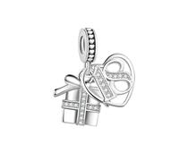 FGT Sparkling Gift Box 18 Birthday Jewellery Heart Dangle Charm fits Pandora Charms Bracelets Anniversary Cubic Zirconia
