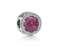 FGT Sparkling Purple Red Clear Birthstone Beads Charm fit Pandora Bracelets Birthday Charms Gift for Women Sterling Silver Cubic Zirconia
