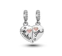 FGT Splittable Mother Heart Dangle Charm fits Pandora Charms Bracelets Mother's Day Christmas Birthday Jewellery Gift for Women