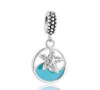 FGT Starfish Ocean Wave Charm Compatible with Pandora Moments Bracelets Surfer Women Men Daughter Sports Seashell Auntie Birthday Christmas