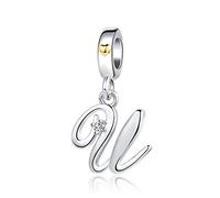 FGT U Letter Initial Name Gold Love Heart Charm Compatible with Pandora Charms Bracelets Alphabet Mom Girls Women Daughter Sister Birthday