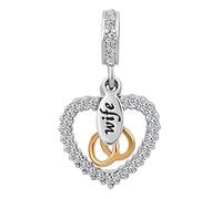 FGT Wife Love Heart Knot Charm Compatible with Pandora Moments Bracelets Women Anniversary Birthday Lover Husband Her