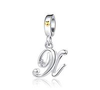 FGT X Letter Initial Gold Heart Charm Compatible with Pandora Charm Bracelets Name Alphabet Mum Women Mom Wife Daughter Birthday Mothers Day