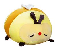FGTLJ Chubby Bee Plush Sleeping Pillow Super Soft Bumblebee Stuffed Hugging Pillow, Kawaii Anime Honeybee Plushie Fat Cuddle Yellow Bee Toy Gifts,23.6''