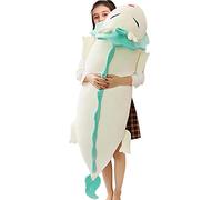FGTLJ Fluffy Chinese White Dragon Plush Pillow Super Soft Long Shape Stuffed Body Pillow Large Anime Plushie Dolls Gifts/43.3''