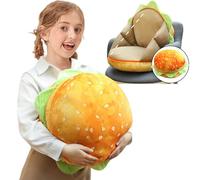 FGTLJ Large 3D Simulation Burger Plush Pillow Sofa, Funny Food Stuffed Cheeseburge Sandwich Toy Soft Toast Bread Plushies Soft Hot Dog Back Cushion Home Decor Gifts,15.7inch