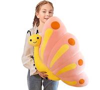 FGTLJ Lifelike Butterfly Plush Large Insect Animals Body Pillow Stuffed Monarch Butterfly Plushie Cushion Decor Home Bed Living Room Car Chair Gift 19.6''(Pink/Blue)