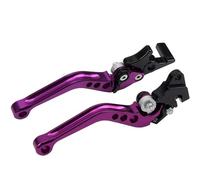 Fguiieqj Aluminum Universal Motorcycle Scooter Brake Lever Front Disc Rear Drum Double Adjustable Clutch Levers Handle Motorcycle Clutch Drum Brake Lever Handle(Purple)
