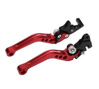 Fguiieqj Aluminum Universal Motorcycle Scooter Brake Lever Front Disc Rear Drum Double Adjustable Clutch Levers Handle Motorcycle Clutch Drum Brake Lever Handle(Red)