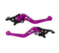 Fguiieqj Motorcycle Double Disc Brake Universal CNC Aluminum Double Disc Brake Handle Lever Motorbike Modified Modification Accessories Motorcycle Clutch Drum Brake Lever Handle(Purple)