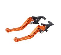 Fguiieqj Motorcycle Double Disc Brake Universal CNC Aluminum Double Disc Brake Handle Lever Motorbike Modified Modification Accessories Motorcycle Clutch Drum Brake Lever Handle(Orange)