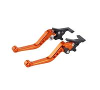 Fguiieqj Motorcycle Double Disc Brake Universal CNC Aluminum Double Disc Brake Handle Lever Motorbike Modified Modification Accessories Motorcycle Clutch Drum Brake Lever Handle(Orange)