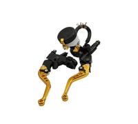 Fguiieqj Motorcyle Universal 7/8" 22mm CNC Aluminum Motorcycle Adjustable Clutch Brake Pump Lever Hydraulic Master Cylinder for 250cc-500 Motorcycle Clutch Drum Brake Lever Handle(Yellow)