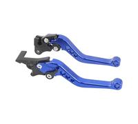 Fguiieqj Universal 1 Pair Alloy Motorcycle Clutch Brake Lever Handle Adjustable Handlebar Motorcycle Extendable Handles Motorcycle Clutch Drum Brake Lever Handle(Blue)