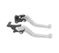 Fguiieqj Universal 1 Pair Alloy Motorcycle Clutch Brake Lever Handle Adjustable Handlebar Motorcycle Extendable Handles Motorcycle Clutch Drum Brake Lever Handle(Silvery)