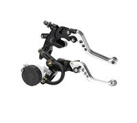 Fguiieqj Universal 7/8" 22mm CNC Aluminum Brake Clutch Pump Lever Hydraulic Master Cylinder for 250cc-500cc Dirt Pit Bike Motorcyle Parts Motorcycle Clutch Drum Brake Lever Handle(Silver)