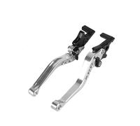 Fguiieqj Universal Aluminum Brake & Clutch Levers for 125cc Motorcycle - CNC Dual Disc Replacement Handles 1 Pair Set Motorcycle Clutch Drum Brake Lever Handle(Silver)