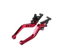 Fguiieqj Universal Aluminum Brake & Clutch Levers for 125cc Motorcycle - CNC Dual Disc Replacement Handles 1 Pair Set Motorcycle Clutch Drum Brake Lever Handle(Red)