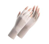 FGUJSUR 1 Pair Fingerless Gloves Summer Sunscreen Protection Multicolor Gloves Woman Driving Gloves Stretch Female Touchscreen For Driving Riding Outdoor(Beige)