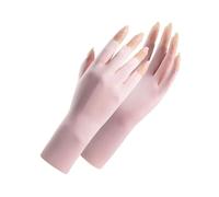 FGUJSUR 1 Pair Fingerless Gloves Summer Sunscreen Protection Multicolor Gloves Woman Driving Gloves Stretch Female Touchscreen For Driving Riding Outdoor(Pink)