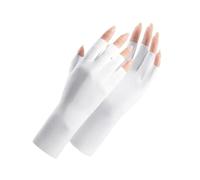 FGUJSUR 1 Pair Fingerless Gloves Summer Sunscreen Protection Multicolor Gloves Woman Driving Gloves Stretch Female Touchscreen For Driving Riding Outdoor(White)