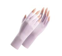 FGUJSUR 1 Pair Fingerless Gloves Summer Sunscreen Protection Multicolor Gloves Woman Driving Gloves Stretch Female Touchscreen For Driving Riding Outdoor(Purple)
