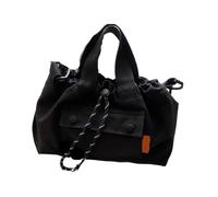 FGUJSUR Canvas Bag Unisex Messenger Bag, Outdoor Functional Shoulder, Commuter, Storage, Women's Contrast Backpack(Black)