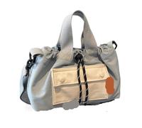 FGUJSUR Canvas Bag Unisex Messenger Bag, Outdoor Functional Shoulder, Commuter, Storage, Women's Contrast Backpack(Light Blue)
