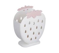 FGUJSUR Cute Strawberry Holder Rack Hollow Pencil Desk Organizer Makeup Containers Storage Stationery Kawaii Fruit Accessories(17 X 13 X 7 white)