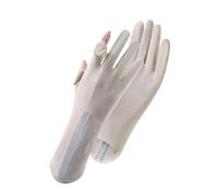 FGUJSUR Elastic Sunscreen Gloves Mid-long Thin Ice Silk Sun Protection Gloves Slip Resistant Mittens Cycling Driving Gloves For Driving Riding Outdoor(Khaki)