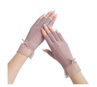 FGUJSUR Half Finger Gloves For Women Ultra-thin Ice Silk Elastic Lace Anti Slip And Sun Protection For Driving And Cycling Half Gloves For Driving Riding Outdoor(Purple)