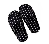 FGUJSUR Linen Slippers Simple Stripe Cotton Linen Slippers For Sweat Absorbent Home Suitable For All Seasons Air Conditioned Room(Black,44-45)