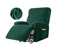 FGUJSUR Seater Recliner Sofa Cover Relax Armchair Slipcover All-inclusive Solid Color Couch Living Room(Black,1seater(4pcs))