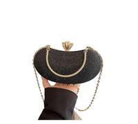 FGUJSUR Shiny Mini Evening Bag Rhinestone Chain Purse Luxury Glitter Metal Handel Clutch Elegant Wedding Dress Party Banquet(Black)