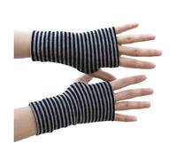 FGUJSUR Short Fingers Striped Half Finger Gloves Unisex Sun Protection Pure Cotton Drive And Ride Fingerless Style For Driving Riding Outdoor(Color 02)
