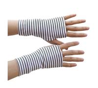 FGUJSUR Short Fingers Striped Half Finger Gloves Unisex Sun Protection Pure Cotton Drive And Ride Fingerless Style For Driving Riding Outdoor(Color 03)