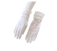 FGUJSUR Spring/Summer Sunscreen Protection Split Finger Gloves Thin, Medium, And Long Pure Driving And Riding Anti Slip Gloves For Driving Riding Outdoor(White)