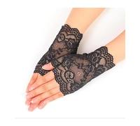 FGUJSUR Summer Outdoor Women Half Fingers Mesh Lace Gloves Female Elegant Dance Driving Sun Protection For Driving Riding Outdoor(Black)