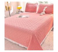 FGUJSUR Thicken Warm Velvet Mattress Bed Cover with Pillowcase 3pc Set Non-slip Bedsheet Printed Quilted Bedspread Double Sheet(04,230x250cm-3pc set)