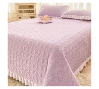 FGUJSUR Thicken Warm Velvet Mattress Bed Cover with Pillowcase 3pc Set Non-slip Bedsheet Printed Quilted Bedspread Double Sheet(01,230x250cm-3pc set)