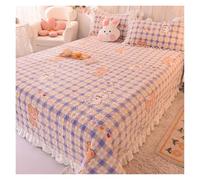 FGUJSUR Thicken Warm Velvet Mattress Bed Cover with Pillowcase 3pc Set Non-slip Bedsheet Printed Quilted Bedspread Double Sheet(09,200x230cm-3pc set)
