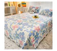 FGUJSUR Thicken Warm Velvet Mattress Bed Cover with Pillowcase 3pc Set Non-slip Bedsheet Printed Quilted Bedspread Double Sheet(06,200x230cm-3pc set)