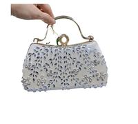 FGUJSUR Women Pearl Diamonds Evening Bag Sparking Rinestone Handbag Exquisite Bead Embroidery Clutch Party Dinner Wedding(Champagne)