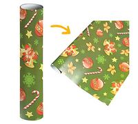 FGUUTYM 1 Piece (75cm x 51cm, 4.11 square feet) Single Sided Christmas Wrapping Paper, Classic Santa Claus and Other Patterns Wrapping Paper Loose 24 (B)