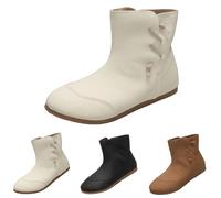 FGUUTYM Ankle Boots Women's Half Boots 34-48, Western Leather Boots Cowboy Boots Lightweight Elegant Western Boots Autumn Low Boots Slip On Shoes Short Boots Winter Boots Ankle Boots with Heel, Z6